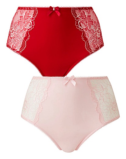 Pretty Secrets 2Pack Ella Lace Red/Pink Briefs