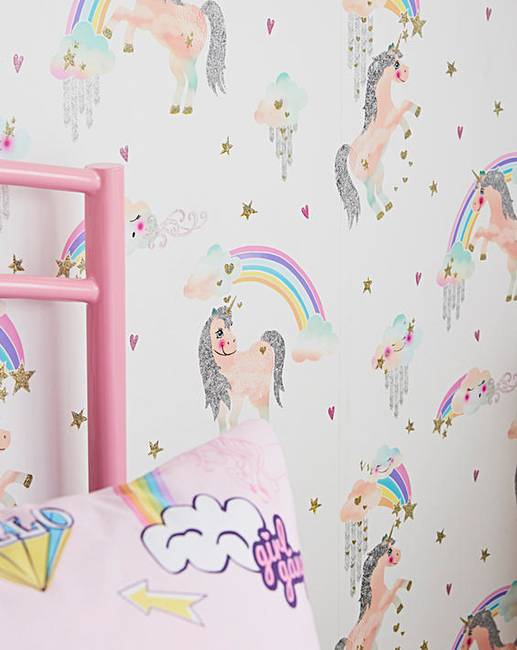Pink Glitter Unicorn Wallpaper