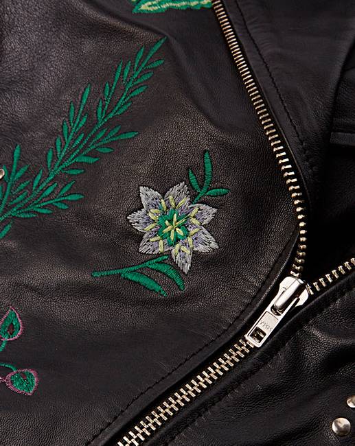 Joanna Hope Embroidered Leather Jacket | Marisota