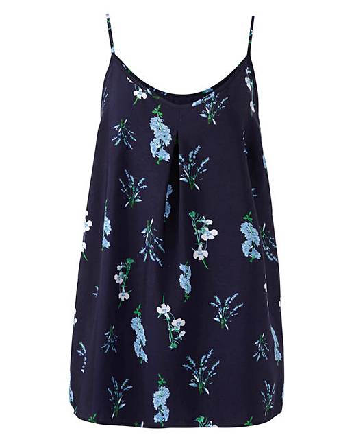 Blue Floral Print Strappy Cami Top | J D Williams