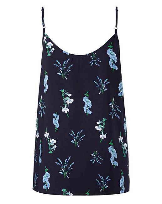 Blue Floral Print Strappy Cami Top | J D Williams