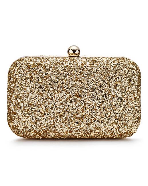 Alice Gold Glitter Clutch Bag | Oxendales