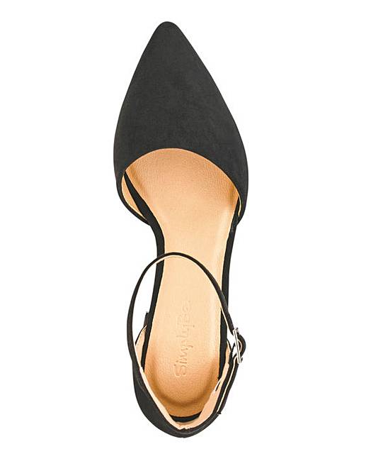 Clio Pointed Block Heels Wide Fit | Simply Be