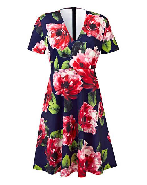 AX Paris Curve Floral Scuba Dress | Simply Be