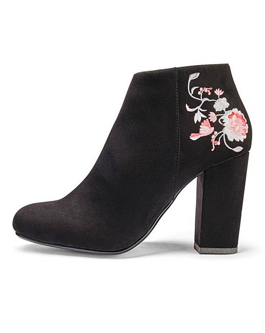 Sole Diva Embroidery Boot EEE Fit | Simply Be