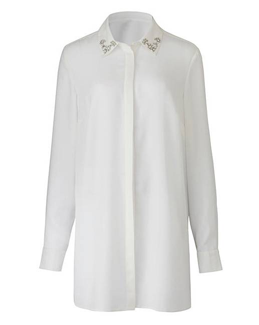 Embellished Jewel Collar Blouse | Simply Be