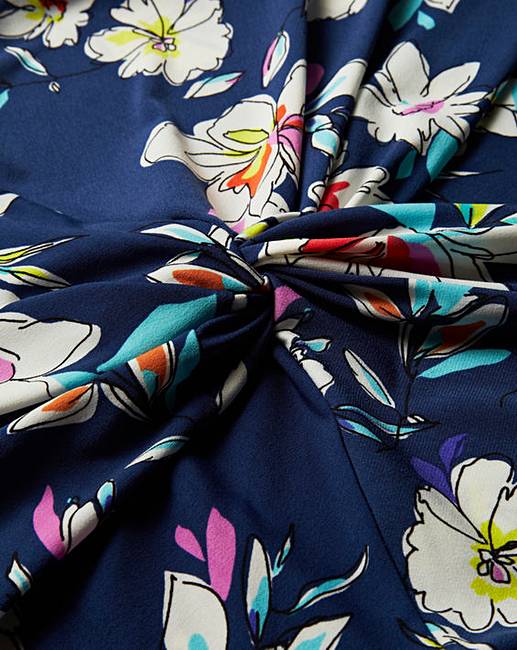 Blue Floral Twist Knot Front Maxi Dress | Fashion World