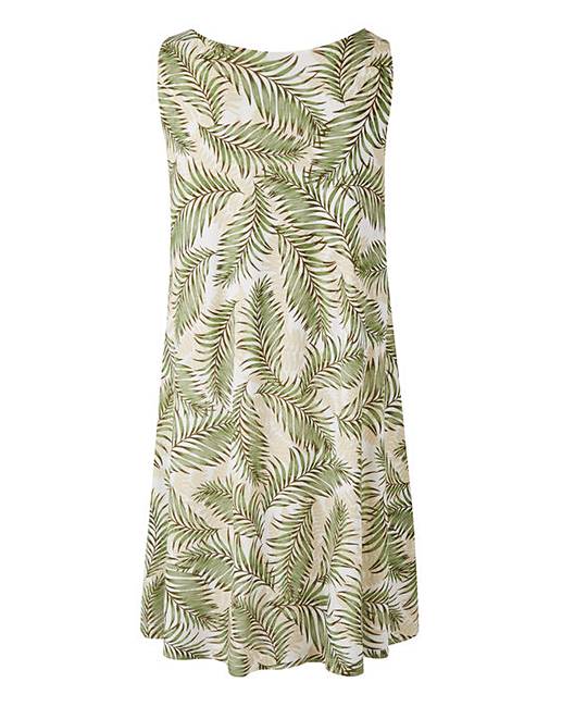 Leaf Print Sleeveless Swing Tunic | Fifty Plus