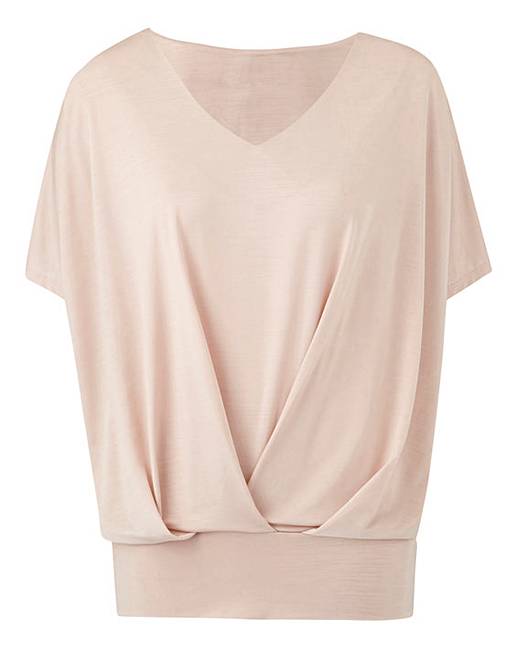 Nude Pleat Front Hem Top | Simply Be