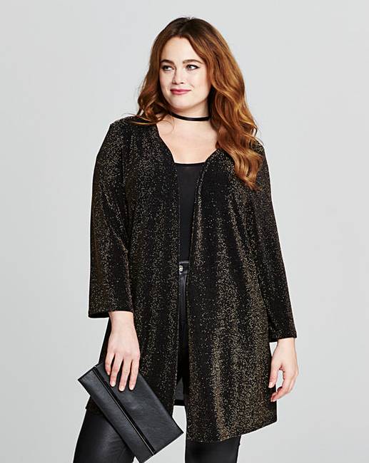 Gold/Black Glitter Kimono | Fashion World