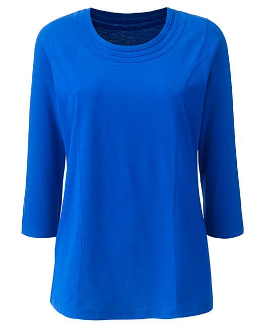 Cotton Jersey Top With Neckline Detail | J D Williams