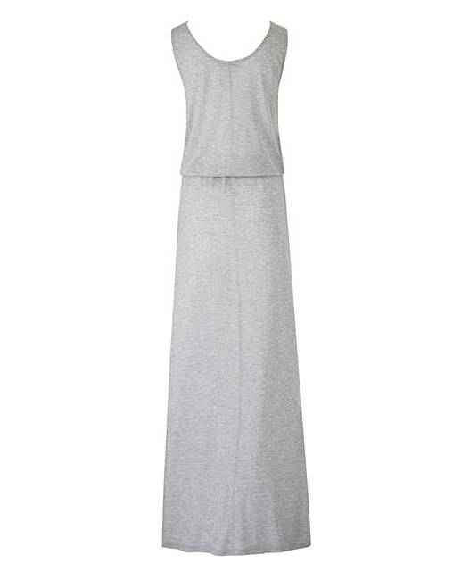 Grey Marl Jersey Holiday Maxi Dress J D Williams