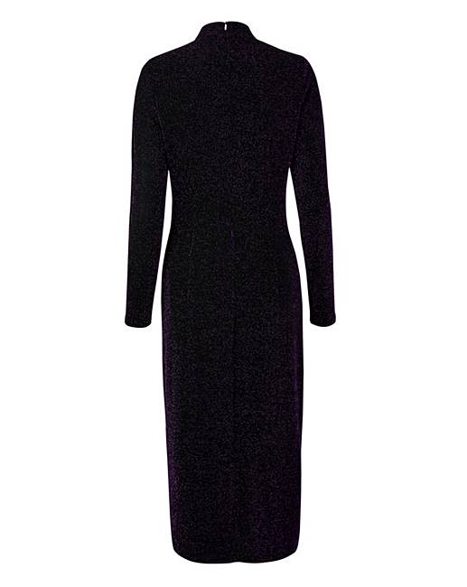 Purple/Black Glitter Jersey Midi Dress | J D Williams