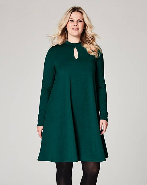 Pine Green Jersey Swing Dress | Simply Be