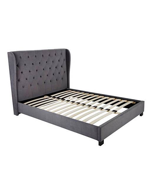 Rochelle Winged Double Fabric Bedstead | J D Williams