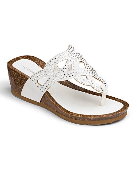 Heavenly Soles Wedge Sandals E Fit | Fifty Plus
