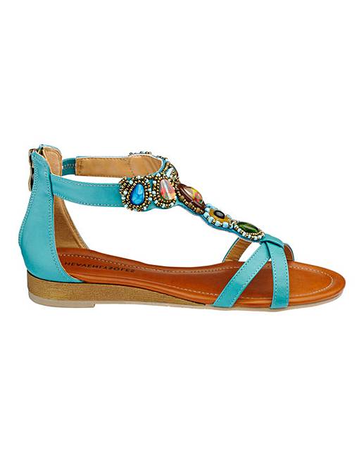 Heavenly Soles Jewelled Sandals EEE Fit | Marisota