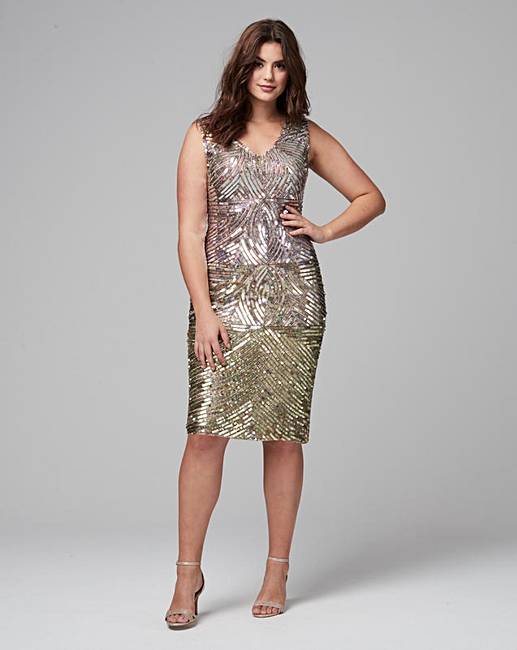 Joanna Hope Sequin Shift Dress | Simply Be