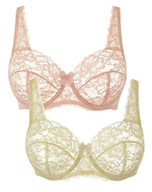 Shapely Figures Ivory Pink Full Cup Bras Simply Be