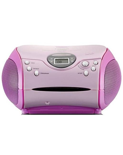Lenco Portable Radio CD Player Pink J D Williams