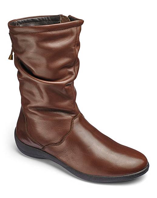 Padders Leather Slouch Mid Boots E Fit J D Williams