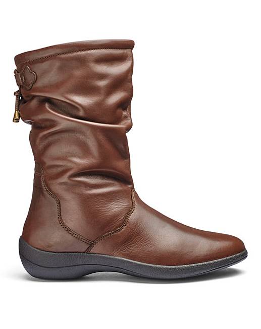 Padders Leather Slouch Mid Boots E Fit J D Williams