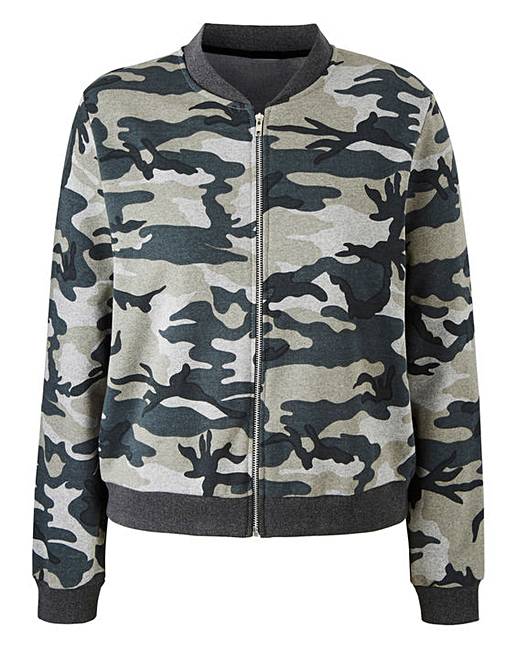 Simply Be Camouflage Bomber Jacket | Simply Be