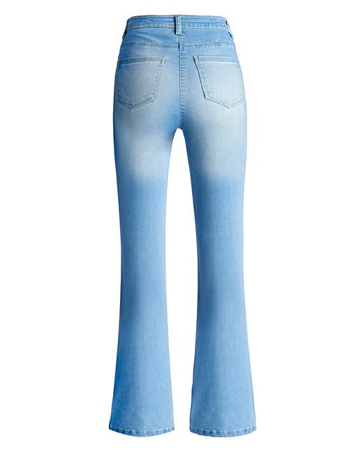 Phoebe High Waist Kick Flare Jeans Long | Simply Be