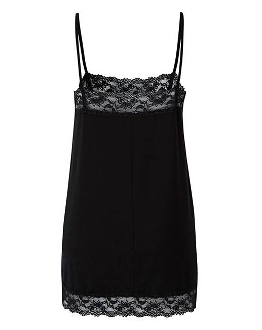 Black - Lace Trim Swing Camisole | J D Williams