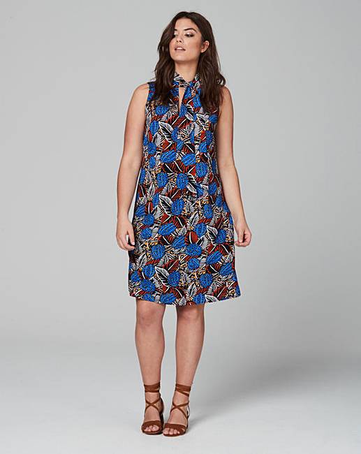 Lovedrobe Tie Neck Shift Dress | Simply Be