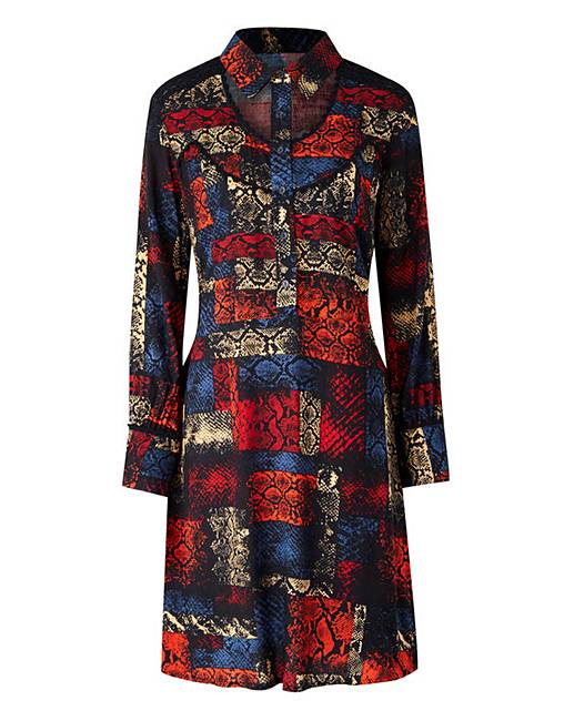 Cut Out Collar Shirt Dress Simply Be