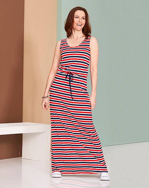 Multi Stripe Jersey Holiday Dress J D Williams