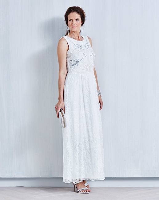 JOANNA HOPE Lace BeadTrim Maxi Dress Fifty Plus