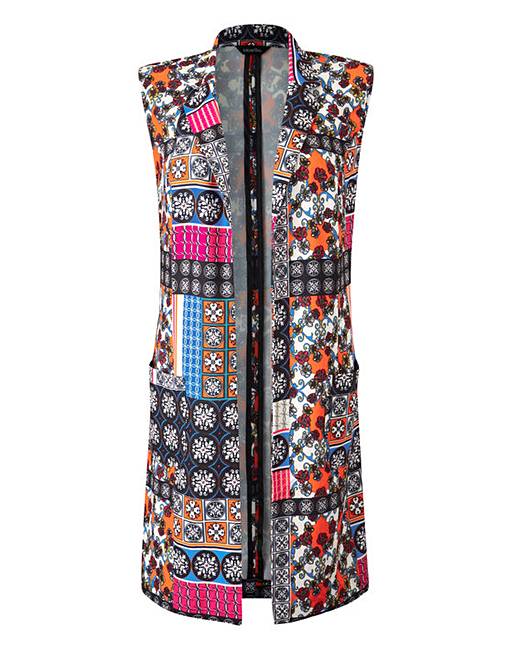 Sleeveless Crepe Duster Jacket Fifty Plus