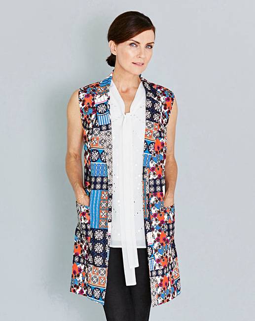 Sleeveless Crepe Duster Jacket Fifty Plus