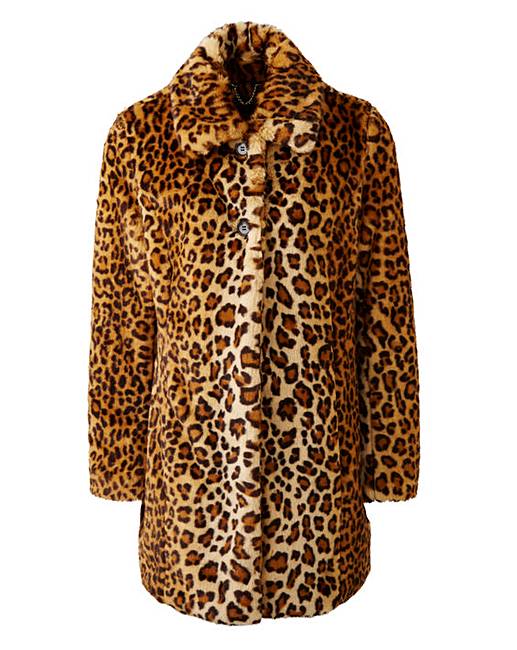 Leopard Faux Fur Coat | Simply Be