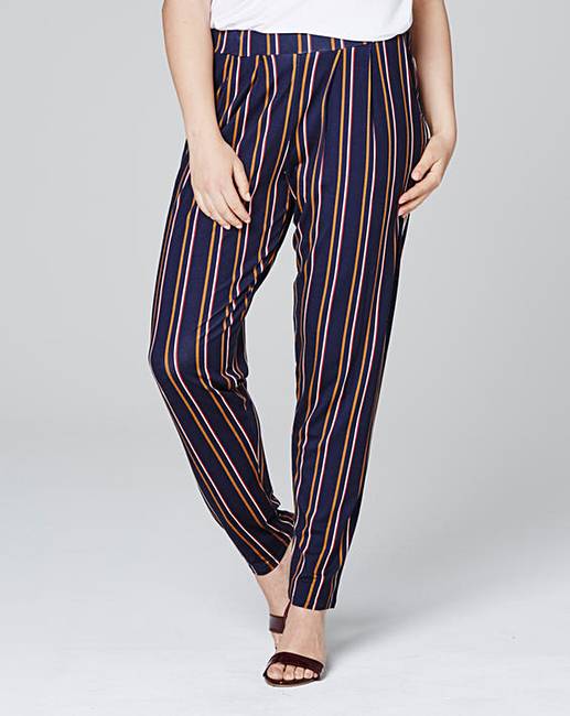 Stripe Jersey Harem Trousers Regular | Simply Be