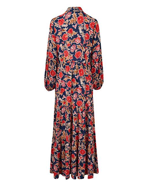 Navyt/Multi Printed Maxi Dress | J D Williams