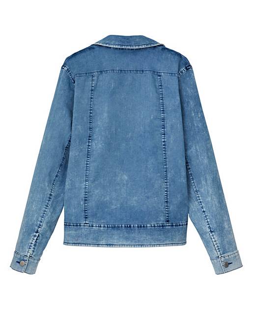 Simply Be Denim Biker Jacket | Fashion World