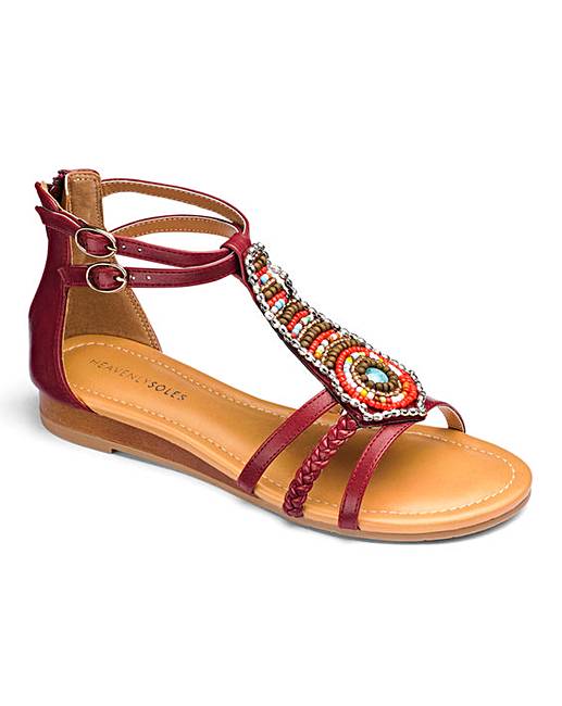 Heavenly Soles Beaded Sandals E Fit | Marisota