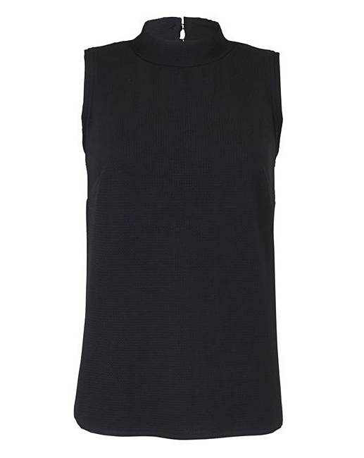 Sleeveless High-Neck Textured Top | Oxendales