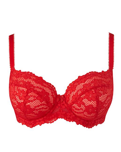 Daisy Lace Full Cup Red Bra | Marisota