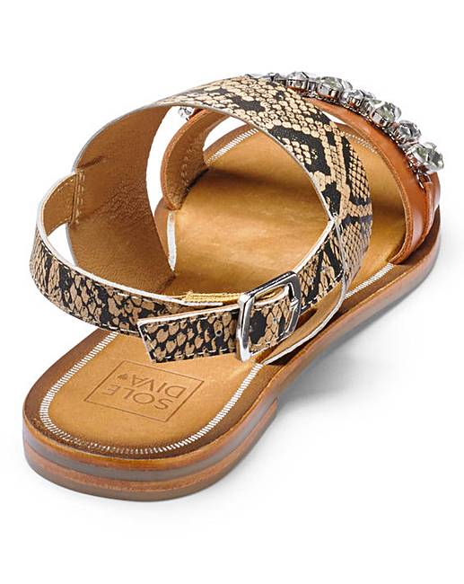 Sole Diva Jewelled Sandals EEE Fit | Simply Be