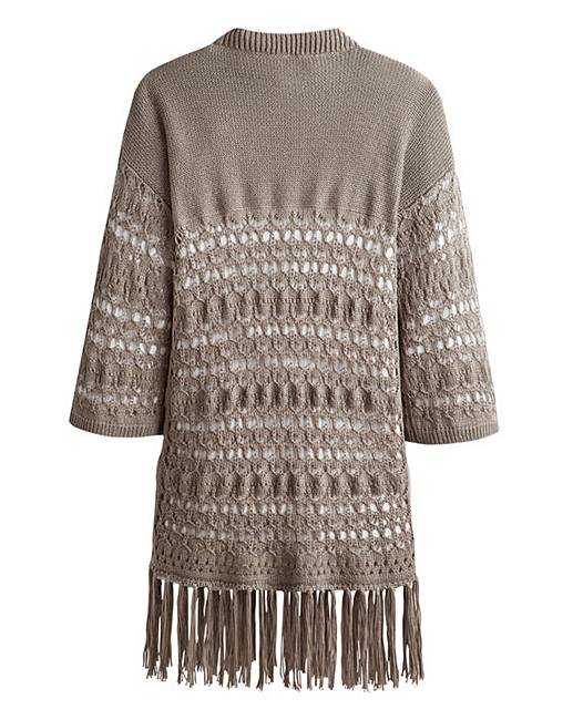 mavioon Fringe Knit Cardiganの+rallysantafesinooficial.com