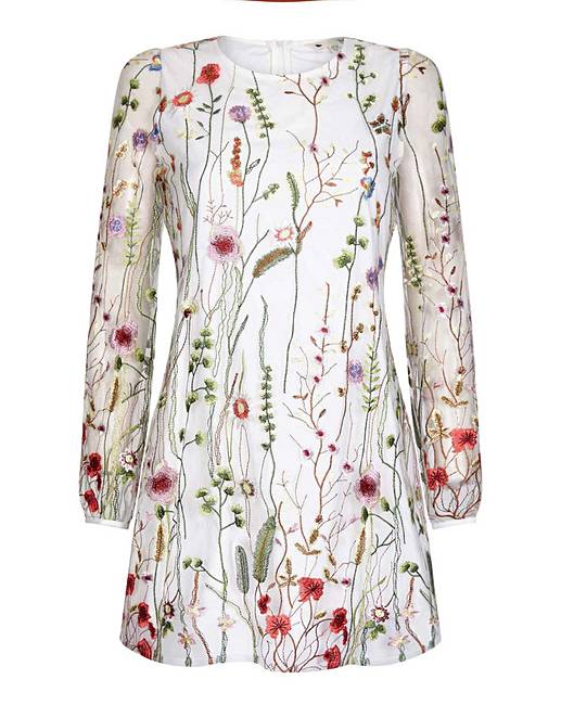 Yumi Curves Floral Embroidered Tunic | Fashion World
