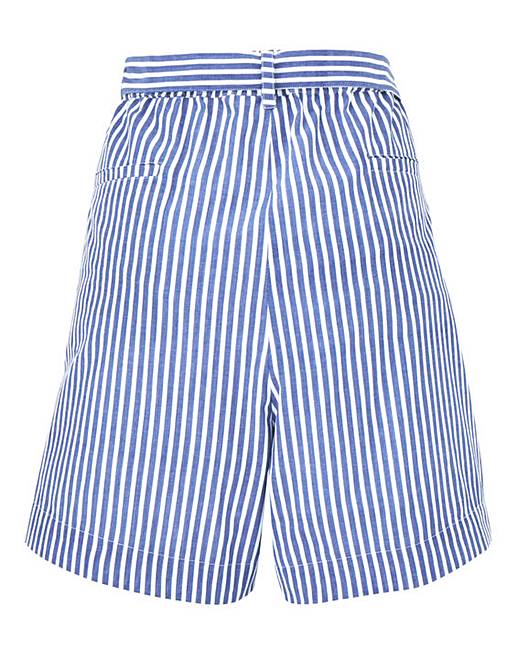 Junarose Blue Striped Shorts | Simply Be
