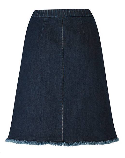 Zip-Front Denim Mini Skirt | Oxendales