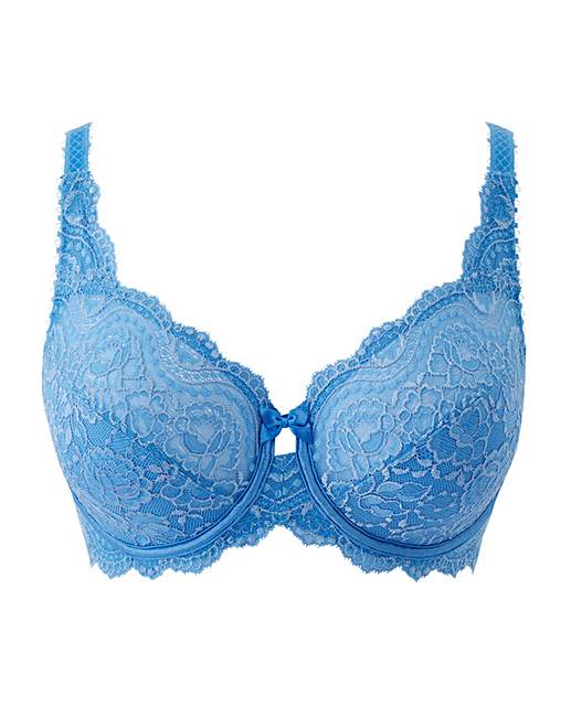 Playtex Flower Lace Wired Blue Bra | Simply Be