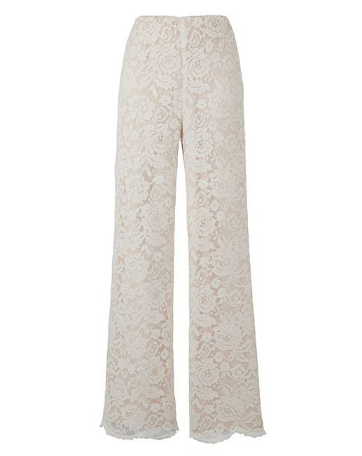 Joanna Hope Lace Wide Leg Trousers 30in | Simply Be