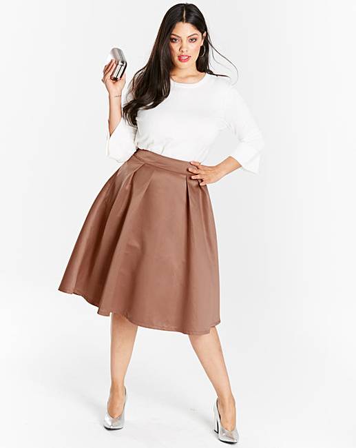 Satin Prom Skirt with Pockets | Simply Be